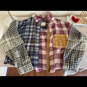 American Eagle multicolor cropped flannel